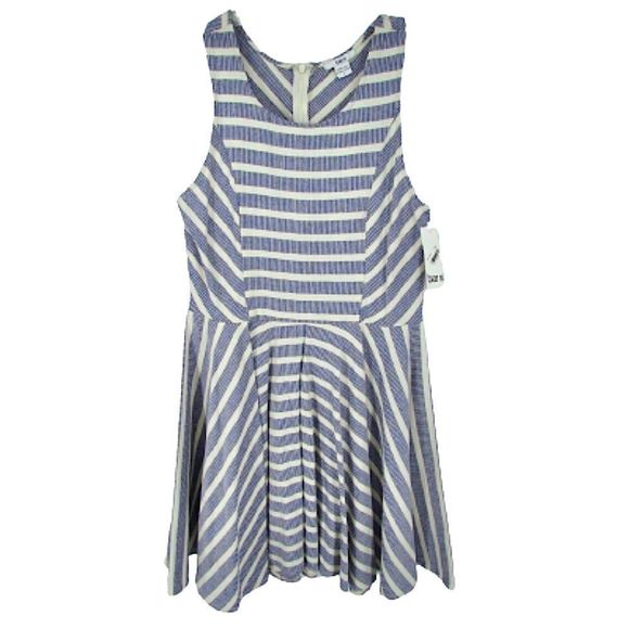 Bar III Dresses & Skirts - Women’s BAR III Newport Blue and White Striped Sleeveless Tank Top Dress Size L